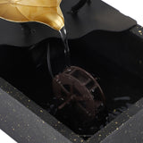 USB Tabletop Fountain Quiet Circulating Water Decorative Iron Desk Waterfall Fountain with LED Light for Living Room