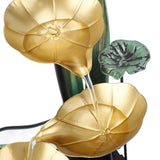 USB Tabletop Fountain Quiet Circulating Water Decorative Iron Desk Waterfall Fountain with LED Light for Living Room