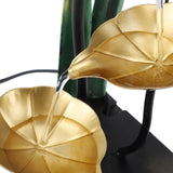 USB Tabletop Fountain Quiet Circulating Water Decorative Iron Desk Waterfall Fountain with LED Light for Living Room