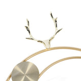 Wall Clock for Living Room Decor Metal Deer Horn Swinging Gold Pendulum Geometric Wall Clock Decor for Office Bedroom