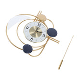 Wall Clock for Living Room Decor with Swinging Gold Pendulum Easy Reading Stainless Steel Alloy Modern Decorative Wall Clock In Australia - Darrahopens