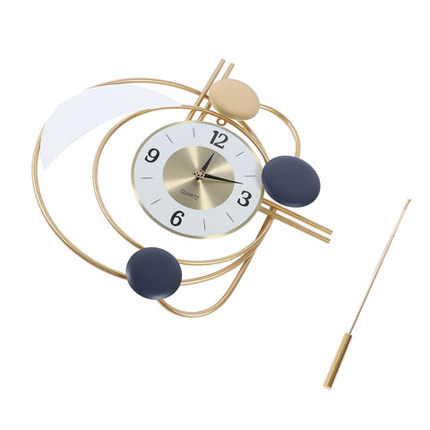 Wall Clock for Living Room Decor with Swinging Gold Pendulum Easy Reading Stainless Steel Alloy Modern Decorative Wall Clock In Australia - Darrahopens