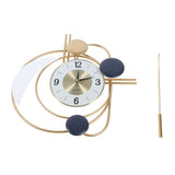 Wall Clock for Living Room Decor with Swinging Gold Pendulum Easy Reading Stainless Steel Alloy Modern Decorative Wall Clock