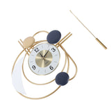 Wall Clock for Living Room Decor with Swinging Gold Pendulum Easy Reading Stainless Steel Alloy Modern Decorative Wall Clock