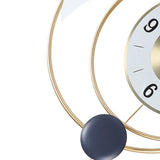 Wall Clock for Living Room Decor with Swinging Gold Pendulum Easy Reading Stainless Steel Alloy Modern Decorative Wall Clock