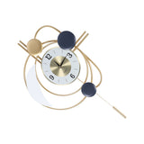 Wall Clock for Living Room Decor with Swinging Gold Pendulum Easy Reading Stainless Steel Alloy Modern Decorative Wall Clock
