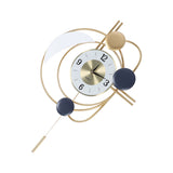 Wall Clock for Living Room Decor with Swinging Gold Pendulum Easy Reading Stainless Steel Alloy Modern Decorative Wall Clock