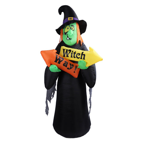 4.4ft Halloween Inflatable Witch Decoration Holiday Blow Up Lighted Witch Yard Lawn Decor for Outdoor Garden US Plug 100‑240V In Australia - Darrahopens
