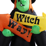 4.4ft Halloween Inflatable Witch Decoration Holiday Blow Up Lighted Witch Yard Lawn Decor for Outdoor Garden US Plug 100‑240V