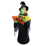 4.4ft Halloween Inflatable Witch Decoration Holiday Blow Up Lighted Witch Yard Lawn Decor for Outdoor Garden US Plug 100‑240V