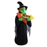 4.4ft Halloween Inflatable Witch Decoration Holiday Blow Up Lighted Witch Yard Lawn Decor for Outdoor Garden US Plug 100‑240V
