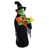 4.4ft Halloween Inflatable Witch Decoration Holiday Blow Up Lighted Witch Yard Lawn Decor for Outdoor Garden US Plug 100‑240V