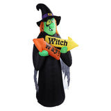 4.4ft Halloween Inflatable Witch Decoration Holiday Blow Up Lighted Witch Yard Lawn Decor for Outdoor Garden US Plug 100‑240V