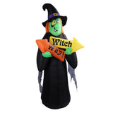 4.4ft Halloween Inflatable Witch Decoration Holiday Blow Up Lighted Witch Yard Lawn Decor for Outdoor Garden EU Plug 220‑240V