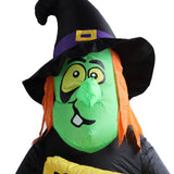 4.4ft Halloween Inflatable Witch Decoration Holiday Blow Up Lighted Witch Yard Lawn Decor for Outdoor Garden EU Plug 220‑240V