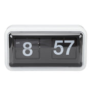 Retro Flip Clock Multifunctional Stylish Innovative Mechanical Flip Desk Clock with Clear Cover for Home and Office Decorations White