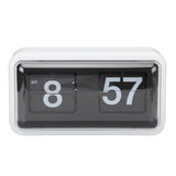 Retro Flip Clock Multifunctional Stylish Innovative Mechanical Flip Desk Clock with Clear Cover for Home and Office Decorations White