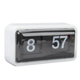Retro Flip Clock Multifunctional Stylish Innovative Mechanical Flip Desk Clock with Clear Cover for Home and Office Decorations White In Australia - Darrahopens