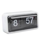 Retro Flip Clock Multifunctional Stylish Innovative Mechanical Flip Desk Clock with Clear Cover for Home and Office Decorations White