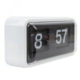 Retro Flip Clock Multifunctional Stylish Innovative Mechanical Flip Desk Clock with Clear Cover for Home and Office Decorations White