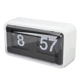 Retro Flip Clock Multifunctional Stylish Innovative Mechanical Flip Desk Clock with Clear Cover for Home and Office Decorations White