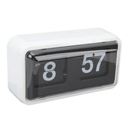 Retro Flip Clock Multifunctional Stylish Innovative Mechanical Flip Desk Clock with Clear Cover for Home and Office Decorations White