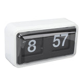 Retro Flip Clock Multifunctional Stylish Innovative Mechanical Flip Desk Clock with Clear Cover for Home and Office Decorations White