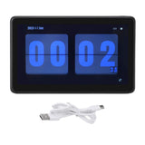 Desktop Digital Clock Multifunctional Weather Forecast Time Correction Wireless LCD Digital Flip Clock with Reminders for Home Use