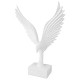 Resin Eagle Figurine Home Decor Abstract Eagle Wing Statue Sculpture Ornament Crafts Office Desk Decoration White