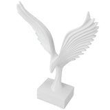 Resin Eagle Figurine Home Decor Abstract Eagle Wing Statue Sculpture Ornament Crafts Office Desk Decoration White