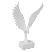 Resin Eagle Figurine Home Decor Abstract Eagle Wing Statue Sculpture Ornament Crafts Office Desk Decoration White