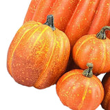 7pcs Simulated Pumpkin Glossy Paint Lightweight Creative Reusable Foam Pumpkin for Decoration Prop Orange