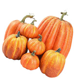 7pcs Simulated Pumpkin Glossy Paint Lightweight Creative Reusable Foam Pumpkin for Decoration Prop Orange