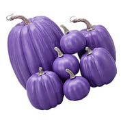 7pcs Simulated Pumpkin Glossy Paint Lightweight Creative Reusable Foam Pumpkin for Decoration Prop Purple