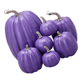 7pcs Simulated Pumpkin Glossy Paint Lightweight Creative Reusable Foam Pumpkin for Decoration Prop Purple