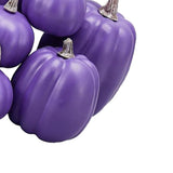 7pcs Simulated Pumpkin Glossy Paint Lightweight Creative Reusable Foam Pumpkin for Decoration Prop Purple