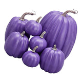 7pcs Simulated Pumpkin Glossy Paint Lightweight Creative Reusable Foam Pumpkin for Decoration Prop Purple