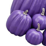 7pcs Simulated Pumpkin Glossy Paint Lightweight Creative Reusable Foam Pumpkin for Decoration Prop Purple