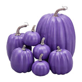 7pcs Simulated Pumpkin Glossy Paint Lightweight Creative Reusable Foam Pumpkin for Decoration Prop Purple