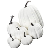 7pcs Simulated Pumpkin Glossy Paint Lightweight Creative Reusable Foam Pumpkin for Decoration Prop White In Australia - Darrahopens
