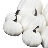 7pcs Simulated Pumpkin Glossy Paint Lightweight Creative Reusable Foam Pumpkin for Decoration Prop White