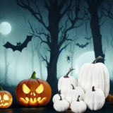 7pcs Simulated Pumpkin Glossy Paint Lightweight Creative Reusable Foam Pumpkin for Decoration Prop White