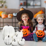 7pcs Simulated Pumpkin Glossy Paint Lightweight Creative Reusable Foam Pumpkin for Decoration Prop White