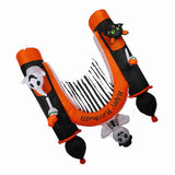 8ft Skull Ghost Inflatable Arch LED Light Indoor Outdoor Pumpkin Ghost Blow Up Archway Decoration for Home Yard Garden US Plug 100 to 120V