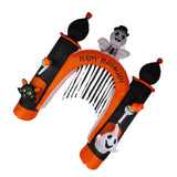 8ft Skull Ghost Inflatable Arch LED Light Indoor Outdoor Pumpkin Ghost Blow Up Archway Decoration for Home Yard Garden US Plug 100 to 120V