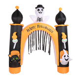 8ft Skull Ghost Inflatable Arch LED Light Indoor Outdoor Pumpkin Ghost Blow Up Archway Decoration for Home Yard Garden EU Plug 220 to 240V