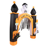 8ft Skull Ghost Inflatable Arch LED Light Indoor Outdoor Pumpkin Ghost Blow Up Archway Decoration for Home Yard Garden EU Plug 220 to 240V