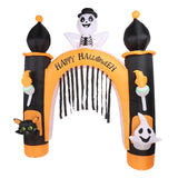 8ft Skull Ghost Inflatable Arch LED Light Indoor Outdoor Pumpkin Ghost Blow Up Archway Decoration for Home Yard Garden EU Plug 220 to 240V