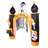 8ft Skull Ghost Inflatable Arch LED Light Indoor Outdoor Pumpkin Ghost Blow Up Archway Decoration for Home Yard Garden EU Plug 220 to 240V