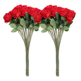 50pcs Artificial Roses Realistic Real Looking Long Stem Fake Roses for DIY Wedding Bouquets Centerpieces Arrangements Home Decorations Red